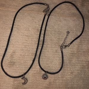 moon & sun choker necklace set
